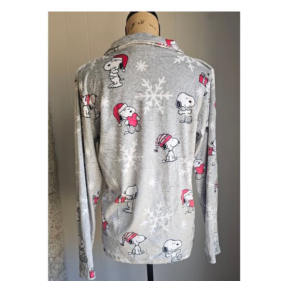 Munki Munki Peanuts Munki Munki Snoopy Winter Holiday Pajama PJS Top, Sz M - Picture 4 of 10